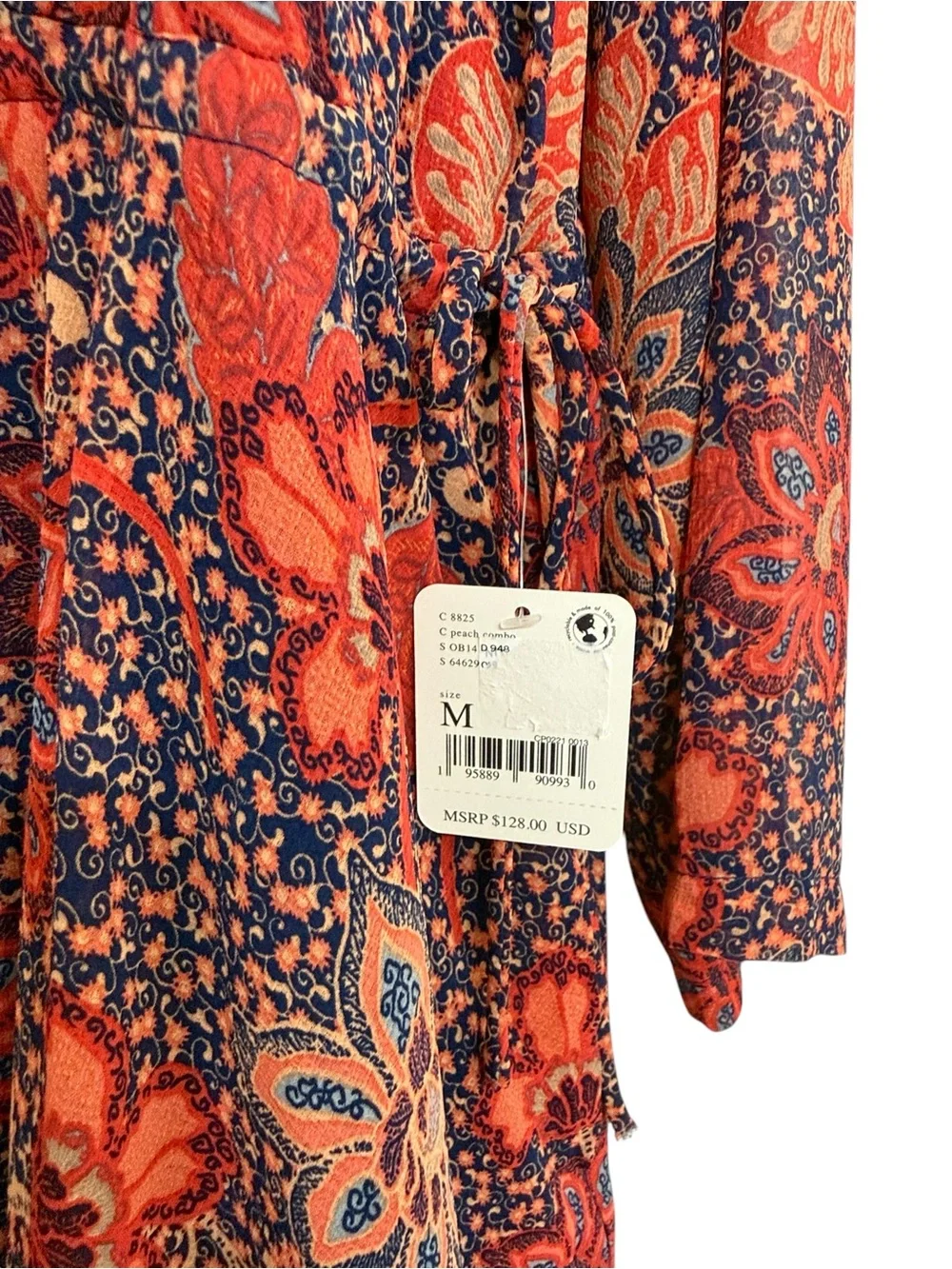 Free People Boho Floral Wrap Style Mini Dress Medium NWT